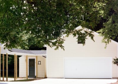 Garage with upper bonus room built by MasterCraft Construction