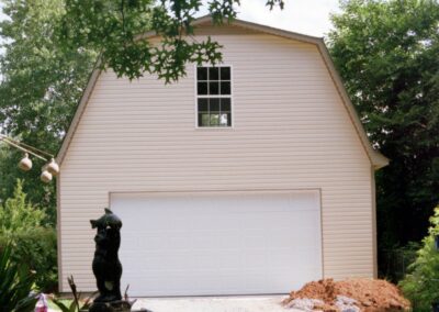 Garage with upper bonus room built by MasterCraft Construction